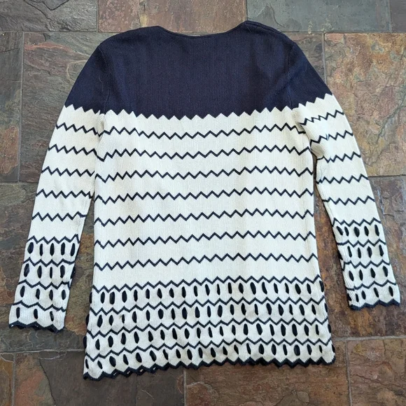 TORY BURCH silk cardigan sweater M L - Picture 8 of 12